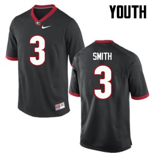 Youth Roquan Smith Black UGA #3 Stitch Jerseys