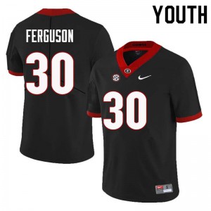 Youth Ed Ferguson Black UGA #30 Football Jersey