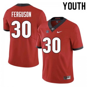 Youth Ed Ferguson Red University of Georgia #30 Stitch Jersey