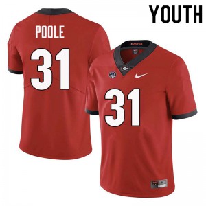 Youth William Poole Red UGA Bulldogs #31 University Jerseys