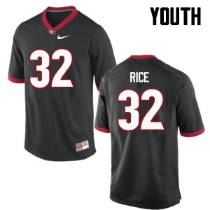 Youth Monty Rice Black Georgia #32 University Jerseys