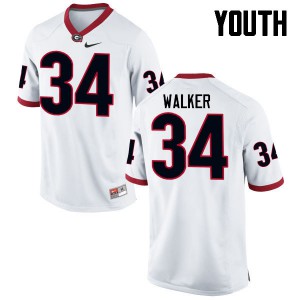 Youth Herschel Walker White Georgia #34 NCAA Jersey