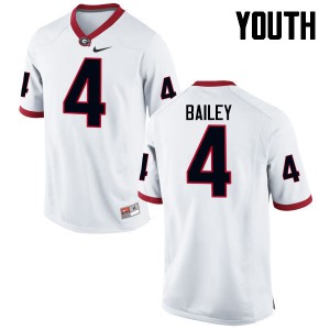 Youth Champ Bailey White UGA Bulldogs #4 College Jerseys