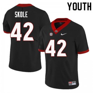 Youth Jake Skole Black UGA Bulldogs #42 Stitch Jerseys