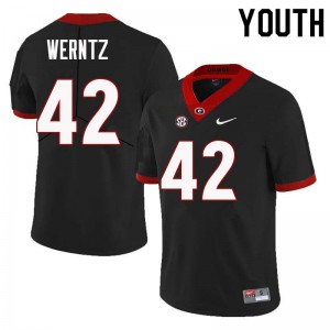 Youth Mitchell Werntz Black Georgia Bulldogs #42 Official Jerseys