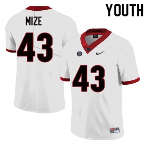 Youth Isaac Mize White UGA #43 Stitched Jersey