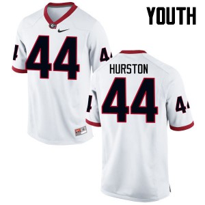 Youth Justin Hurston White Georgia Bulldogs #44 Stitch Jersey