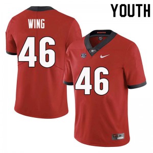 Youth Andrew Wing Red University of Georgia #46 Embroidery Jerseys