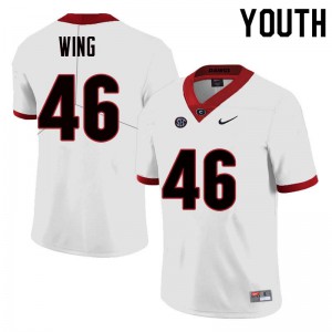 Youth Andrew Wing White UGA Bulldogs #46 Official Jersey