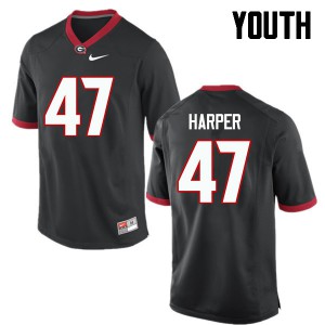 Youth Daniel Harper Black UGA Bulldogs #47 Football Jersey