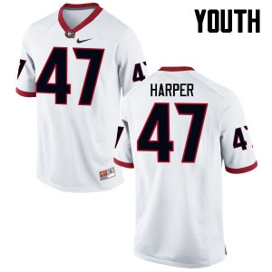 Youth Daniel Harper White UGA Bulldogs #47 Player Jersey