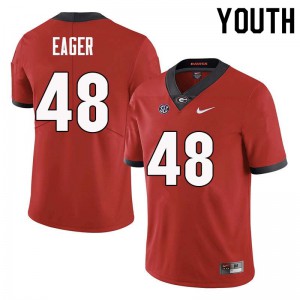 Youth John Eager Red Georgia Bulldogs #48 Embroidery Jerseys