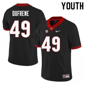 Youth Christian Dufrene Black University of Georgia #49 Embroidery Jersey