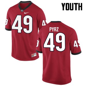 Youth Koby Pyrz Red UGA #49 Stitch Jersey