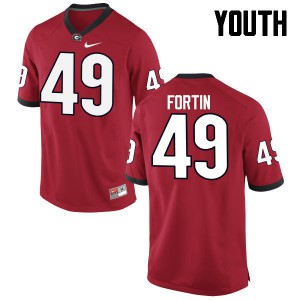 Youth Turner Fortin Red UGA #49 Embroidery Jerseys