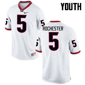Youth Julian Rochester White UGA #5 Player Jerseys