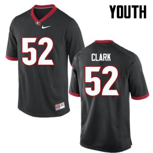 Youth Tyler Clark Black Georgia #52 Football Jersey