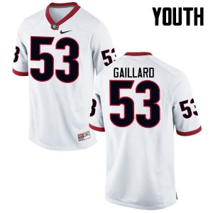 Youth Lamont Gaillard White UGA Bulldogs #53 Embroidery Jersey