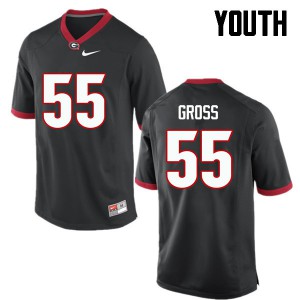 Youth Jacob Gross Black Georgia #55 NCAA Jersey