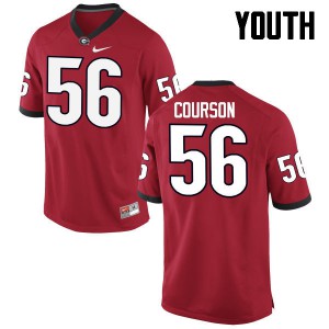 Youth John Courson Red UGA Bulldogs #56 Stitched Jersey