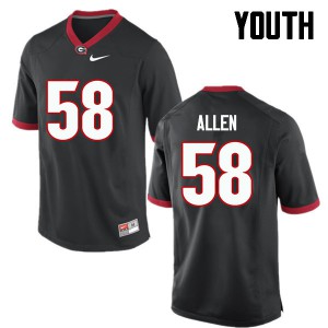 Youth Pat Allen Black UGA #58 Stitch Jerseys
