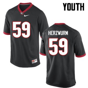 Youth Matthew Herzwurm Black Georgia Bulldogs #59 College Jerseys