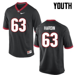 Youth Sage Hardin Black Georgia Bulldogs #63 NCAA Jersey
