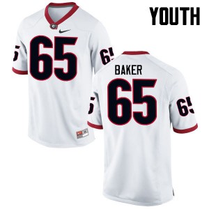 Youth Kendall Baker White UGA #65 College Jerseys