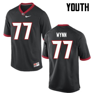 Youth Isaiah Wynn Black UGA Bulldogs #77 University Jerseys
