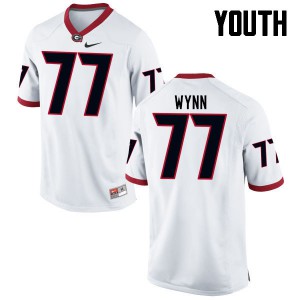 Youth Isaiah Wynn White University of Georgia #77 Football Jerseys