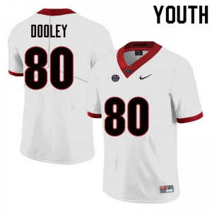 Youth J.T. Dooley White UGA Bulldogs #80 Stitched Jersey