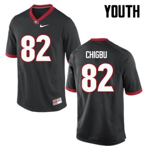 Youth Michael Chigbu Black UGA Bulldogs #82 High School Jerseys