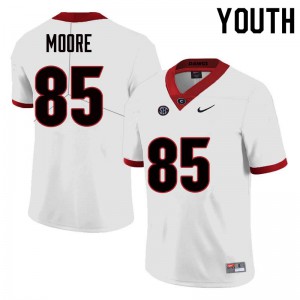 Youth Cameron Moore White UGA Bulldogs #85 Official Jerseys