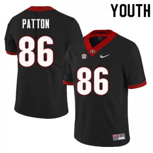 Youth Wix Patton Black UGA Bulldogs #86 Embroidery Jersey