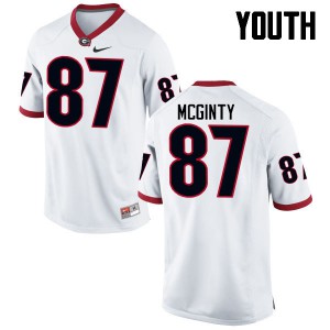 Youth Miles McGinty White UGA Bulldogs #87 High School Jerseys