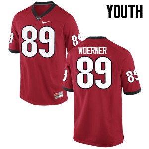Youth Charlie Woerner Red Georgia #89 Player Jerseys