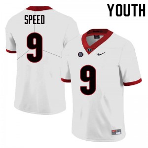 Youth Ameer Speed White University of Georgia #9 NCAA Jerseys