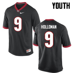 Youth Jeremiah Holloman Black Georgia Bulldogs #9 High School Jerseys