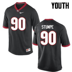 Youth Tanner Stumpe Black Georgia Bulldogs #90 University Jersey