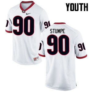 Youth Tanner Stumpe White Georgia #90 Stitch Jersey
