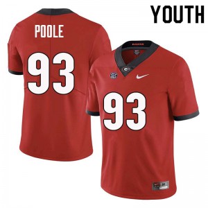 Youth Antonio Poole Red University of Georgia #93 Football Jersey