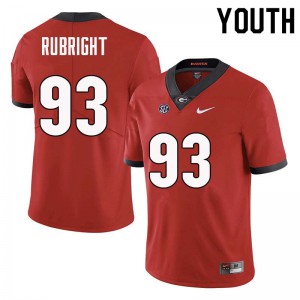 Youth Bill Rubright Red UGA #93 NCAA Jerseys