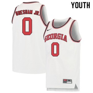 Youth Donnell Gresham Jr. White University of Georgia #0 NCAA Jerseys