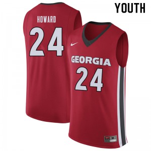 Youth Rodney Howard Red UGA #24 Stitched Jerseys