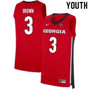 Youth Christian Brown Red Georgia #3 College Jersey