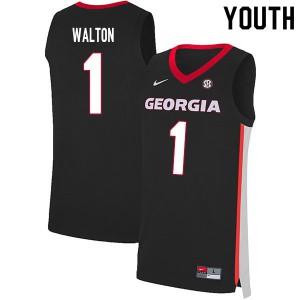 Youth Jaykwon Walton Black Georgia #1 University Jerseys