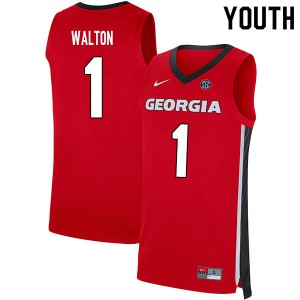 Youth Jaykwon Walton Red Georgia Bulldogs #1 Player Jerseys