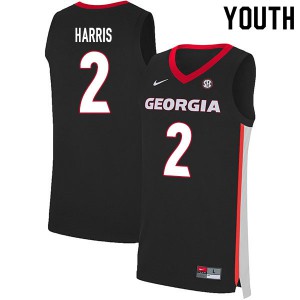 Youth Jordan Harris Black Georgia Bulldogs #2 Embroidery Jersey