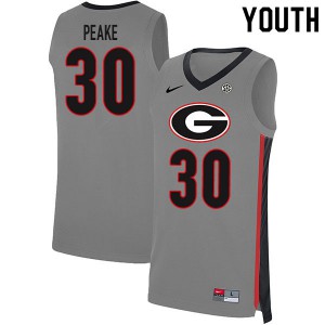 Youth Mike Peake Gray UGA Bulldogs #30 Player Jerseys