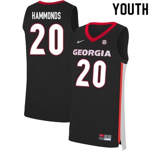 Youth Rayshaun Hammonds Black Georgia Bulldogs #20 Official Jersey